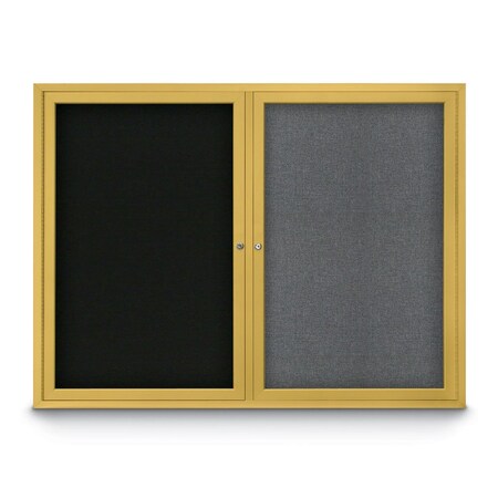 United Visual Products Corkboard, Buff/Bronze, 42" x 32" UV4035-BRONZE-BUFF